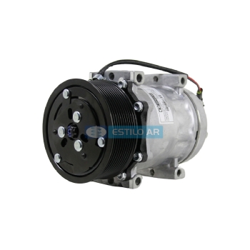 COMPRESSOR 7H15 MAQUINA NEW HOLLAND P7040/ TRATOR CASE PUMA 205 SAIDA TRASEIRA 12 VOLTS POLIA 10PK 119MM