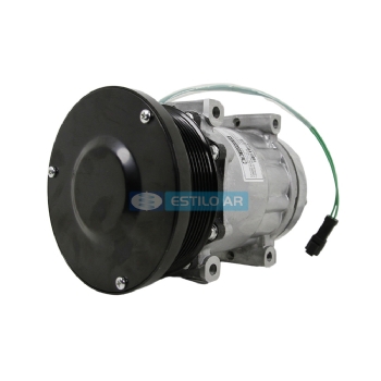 COMPRESSOR AB7H15AB 4769 MAQUINA CATERPILLAR D4E PARAFUSO PASSANTE SAIDA P/ PRESSOSTATO - 24 VOLTS POLIA 8PK