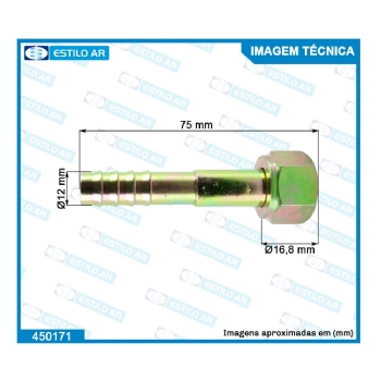 CONEXAO RETA FEMEA ACO 08MM O RING S/CLI