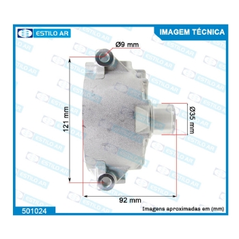 TAMPA DIANTEIRA DO COMPRESSOR CVC RC.600.010  /062 / 066/ 110/ 280/ 282/ 284/ 462/ 464/ 466